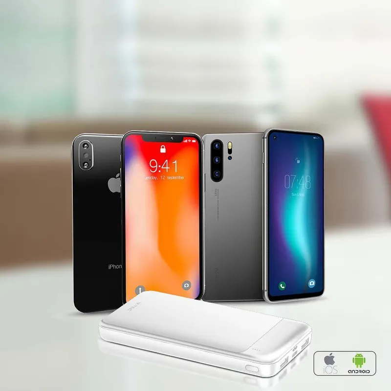 Power Bank V-TAC 10000mAh 2XUSB Type C Szybki 22,5W V-TAC VT-10005-W - Biały