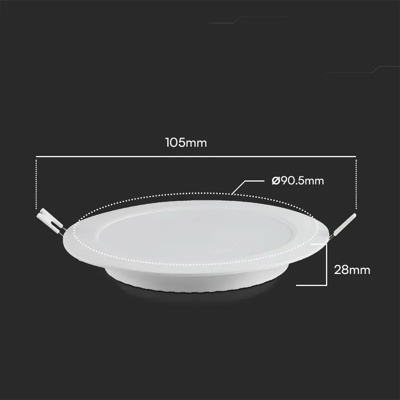 Panel Wpuszczany Downlight V-TAC 3W LED SAMSUNG CHIP Okrągły 90x28mm VT-61003RD-S 4000K 330LM 5 Lat Gwarancji