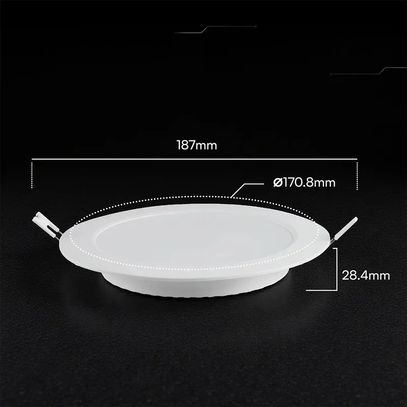 Panel Wpuszczany Downlight V-TAC 12W LED CREE CHIP Okrągły 170x28mm VT-61012CCT 3000K-4000K-6500K 1320LM 6 Lat Gwarancji