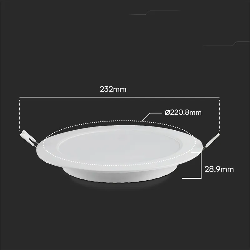 Panel Wpuszczany Downlight V-TAC 18W LED SAMSUNG CHIP Okrągły 220x28mm VT-61018RD-S 6500K 1980LM 5 Lat Gwarancji