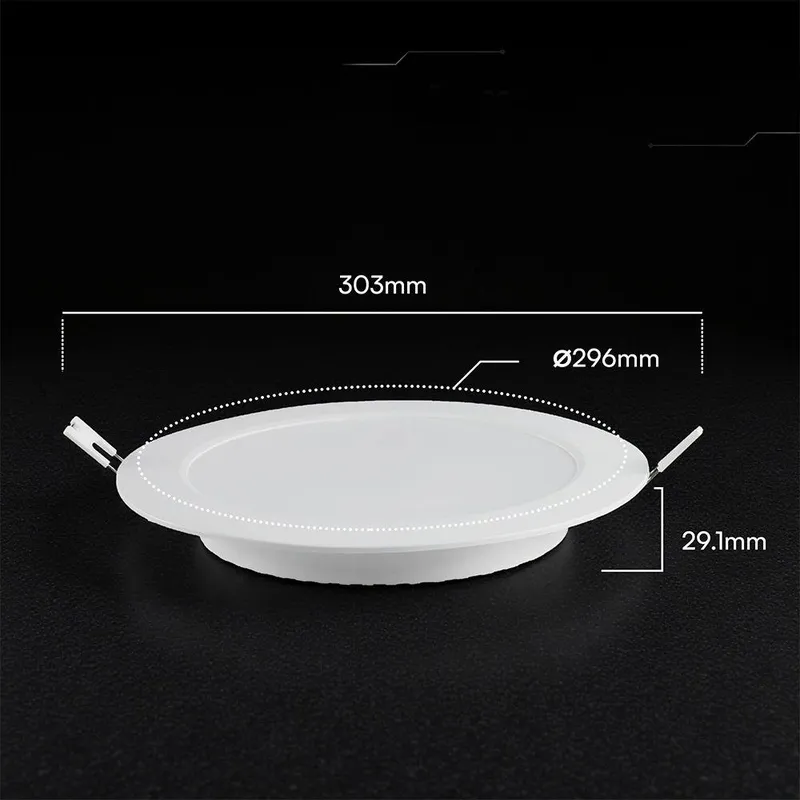 Panel Wpuszczany Downlight V-TAC 24W LED CREE CHIP Okrągły 294x29mm VT-61024CCT 3000K-4000K-6500K 2640LM 6 Lat Gwarancji