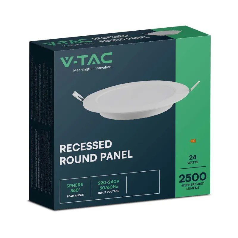 Panel LED V-TAC Wpuszczany Premium Downlight 24W Okrągły FI300 VT-61024 6500K 2640LM