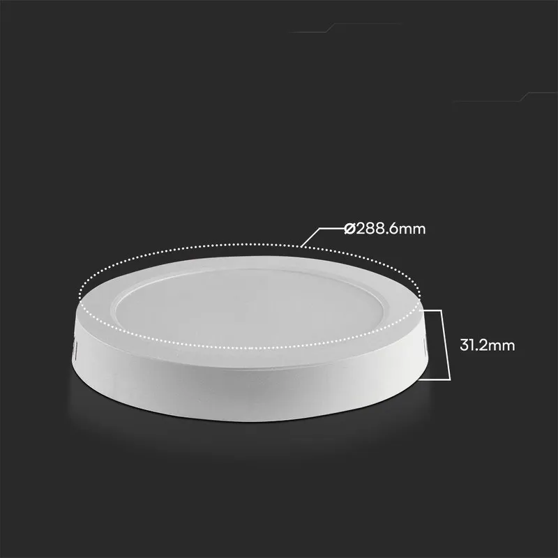 Panel Natynkowy Downlight V-TAC 24W LED SAMSUNG CHIP Okrągły 288x31mm VT-60024RD-S 4000K 2500LM 5 Lat Gwarancji