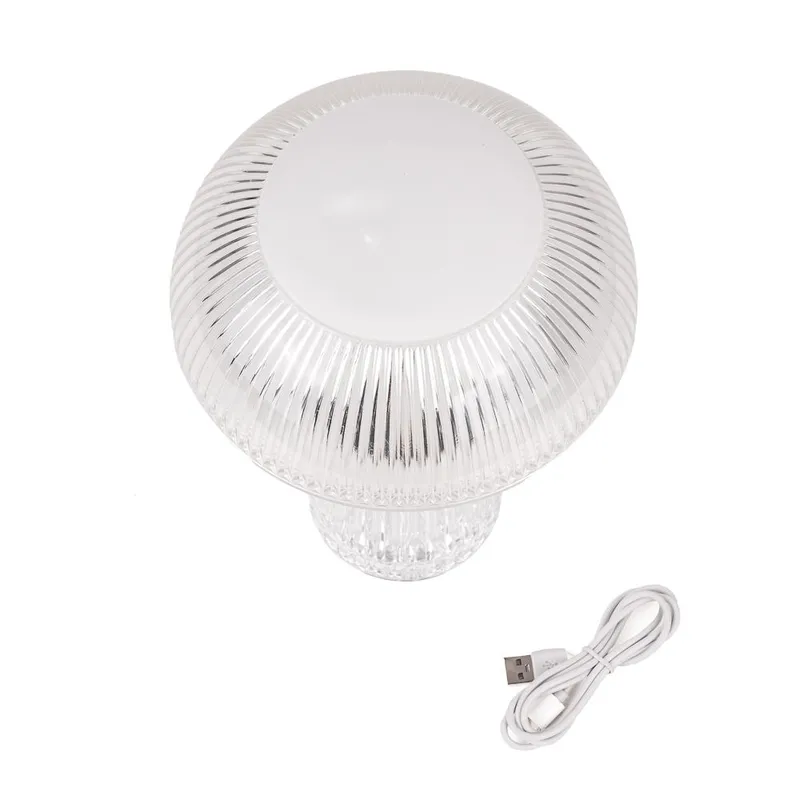 Lampka Stołowa Nocna V-TAC 1W LED 25cm Ładowanie USB Ściemnianie Przezroczysta VT-1040 3000K-6000K 50LM