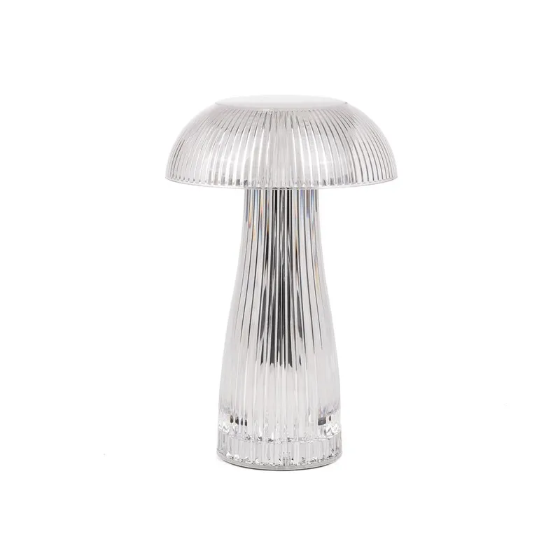 Lampka Stołowa Nocna V-TAC 1W LED 25cm Ładowanie USB Ściemnianie Przezroczysta VT-1040 3000K-6000K 50LM