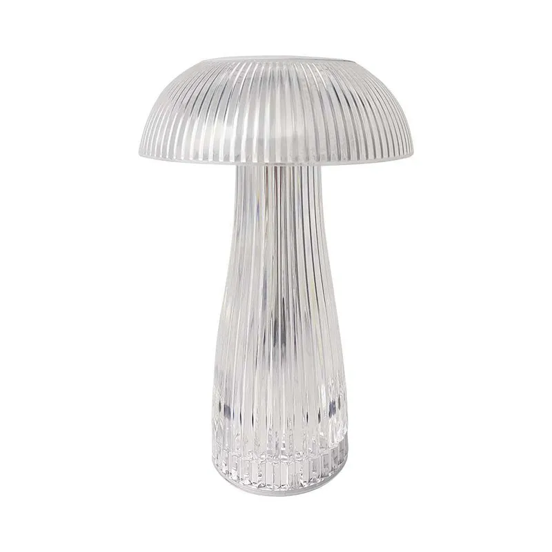 Lampka Stołowa Nocna V-TAC 1W LED 25cm Ładowanie USB Ściemnianie Przezroczysta VT-1040 3000K-6000K 50LM