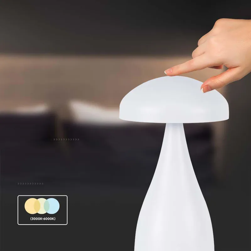 Lampka Stołowa Nocna V-TAC 1W LED 22cm Ładowanie USB Ściemnianie VT-1041 3000K-6000K 55LM - Biała