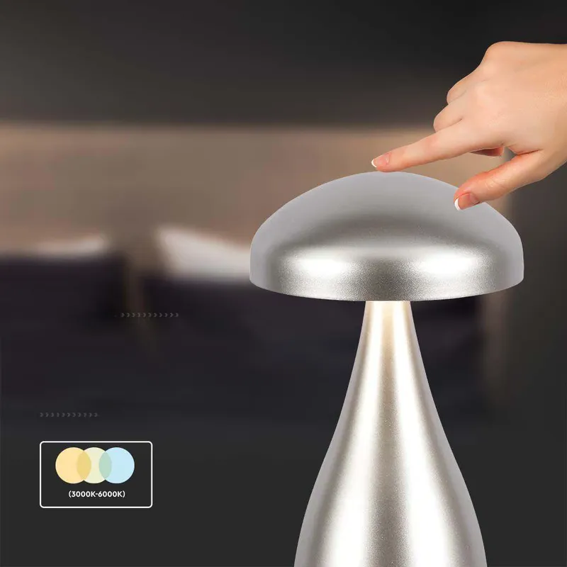 Lampka Stołowa Nocna V-TAC 1W LED 22cm Ładowanie USB Ściemnianie VT-1041 3000K-6000K 55LM - Złota