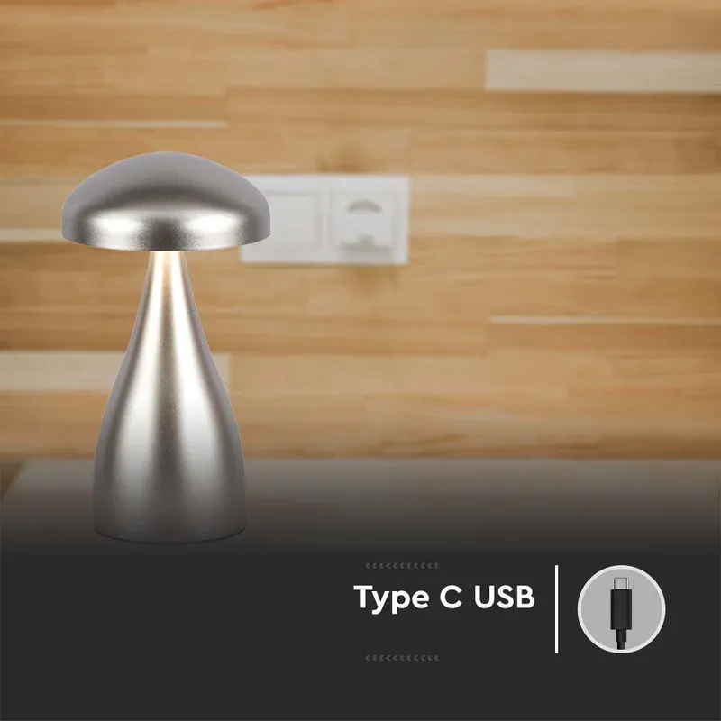 Lampka Stołowa Nocna V-TAC 1W LED 22cm Ładowanie USB Ściemnianie VT-1041 3000K-6000K 55LM - Złota