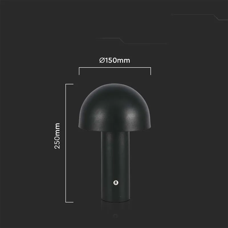Lampka Stołowa Nocna V-TAC 1W LED 25cm Ładowanie USB Ściemnianie VT-1047 3000K-6000K 200LM - Czarna