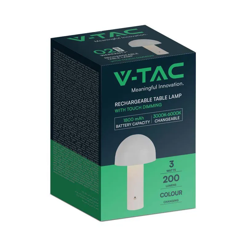 Lampka Stołowa Nocna V-TAC 1W LED 25cm Ładowanie USB Ściemnianie VT-1047 3000K-6000K 200LM - Złota