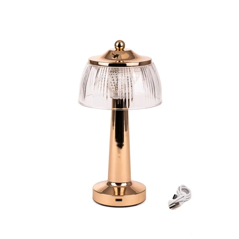 Lampka Stołowa Nocna V-TAC 1W LED 26cm Ładowanie USB Ściemnianie VT-1048 3000K-6000K 55LM - Złota