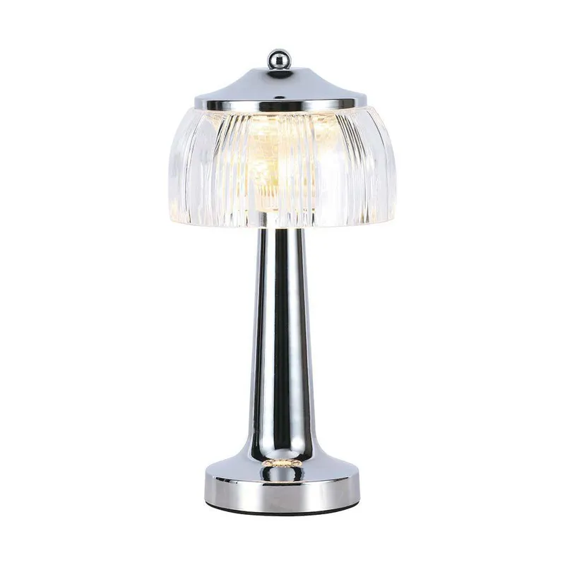 Lampka Stołowa Nocna V-TAC 1W LED 26cm Ładowanie USB Ściemnianie Chrom VT-1048 3000K-6000K 55LM