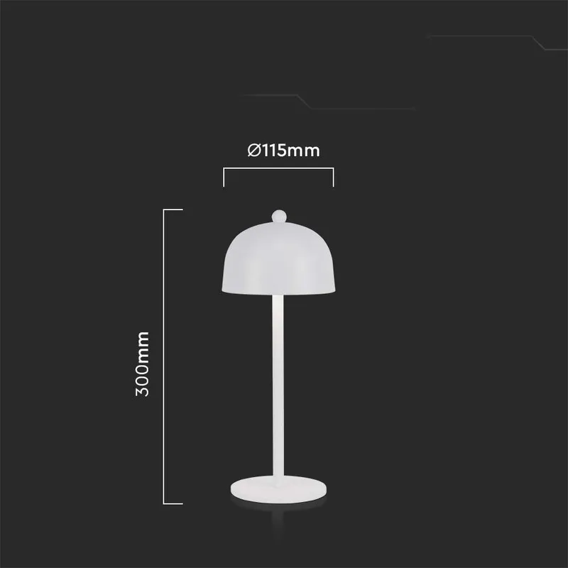 Lampka Stołowa Nocna V-TAC 3W LED 30cm Ładowanie USB Ściemnianie VT-1052 3000K-6000K 200LM - Biała