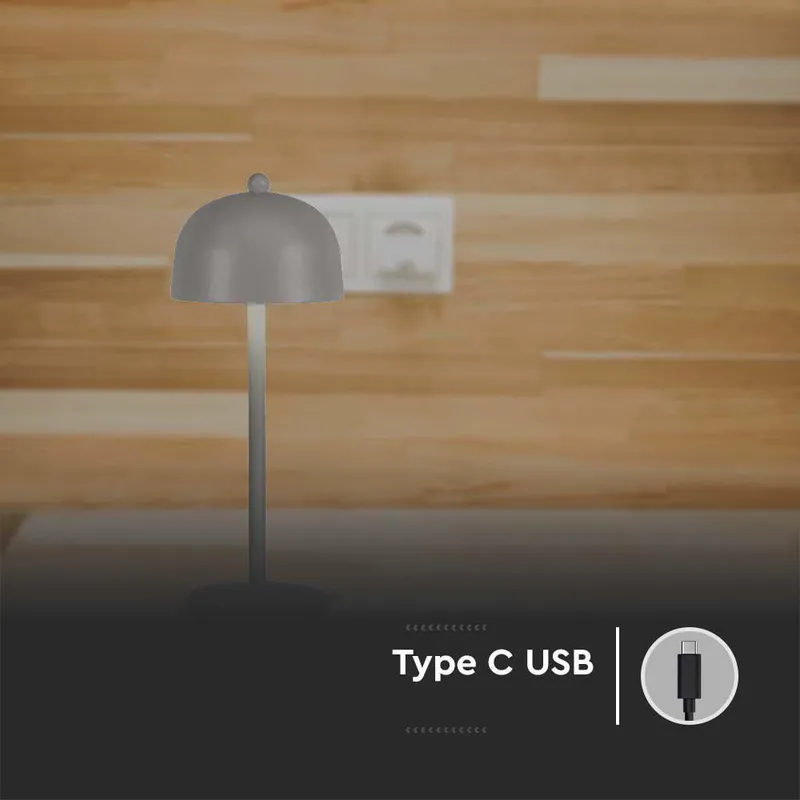 Lampka Stołowa Nocna V-TAC 3W LED 30cm Ładowanie USB Ściemnianie VT-1052 3000K-6000K 200LM - Szara