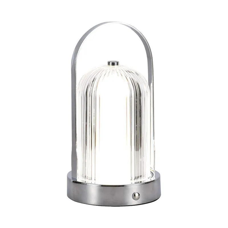 Lampka Stołowa Nocna V-TAC 1W LED 22cm Ładowanie USB Ściemnianie Chrom VT-1057 3000K-6000K 55LM
