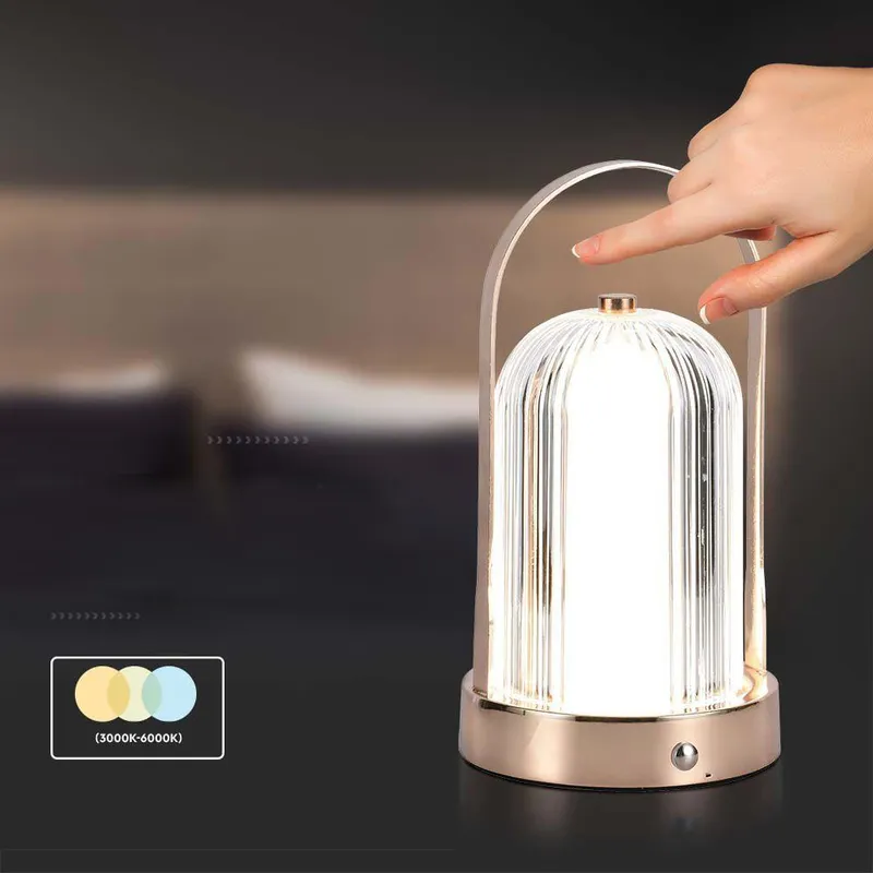 Lampka Stołowa Nocna V-TAC 1W LED 22cm Ładowanie USB Ściemnianie Matowe VT-1057 3000K-6000K 55LM - Złoto