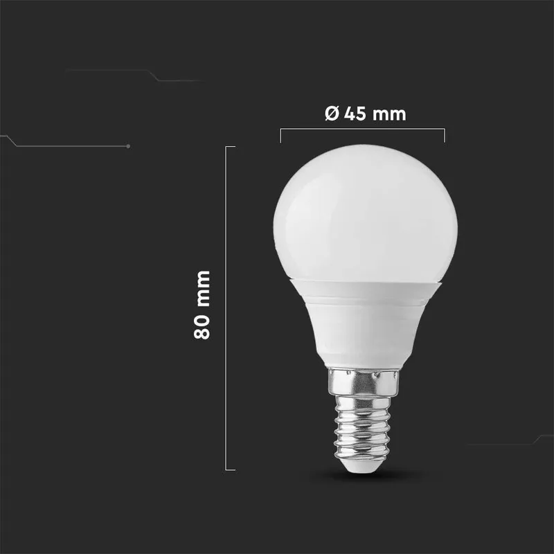 Żarówka LED V-TAC SAMSUNG CHIP 3,7W E14 Kulka P45 VT-1804 4000K 320LM 5 Lat Gwarancji