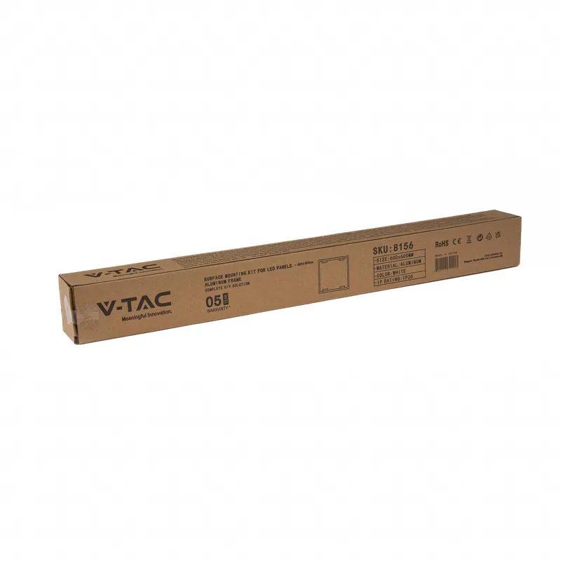 Ramka Aluminiowa Składana Do Paneli LED 600x600 Bez Widocznych Śrub V-TAC 5 Lat Gwarancji - Biała