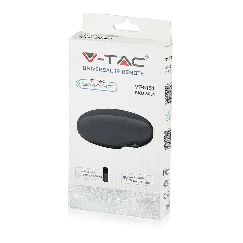 Sterowanie Uniwersalne Zdalne IR V-TAC Smart WI-FI Podczerwień Smart Life Alexa Google Home VT-5151