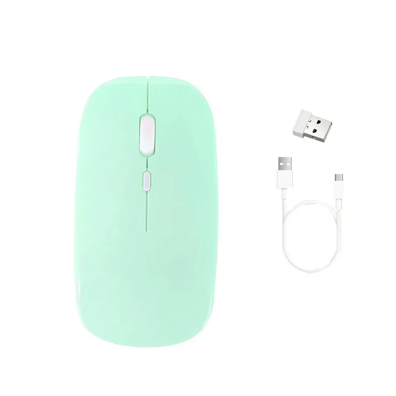 Myszka Bezprzewodowa Bluetooth 2.4G Sensor Optyczny - Zielona