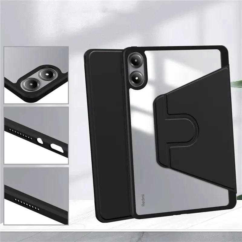 Etui Obrotowe Crystal Pencil Do XIAOMI Redmi Pad 2 Pro 12.1 - Czarny