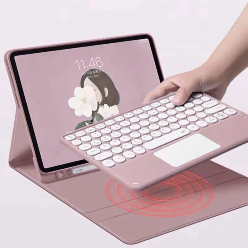 Etui Z Klawiaturą Do IPad Pro 11 Gen 5 M4 2024 - Różowe