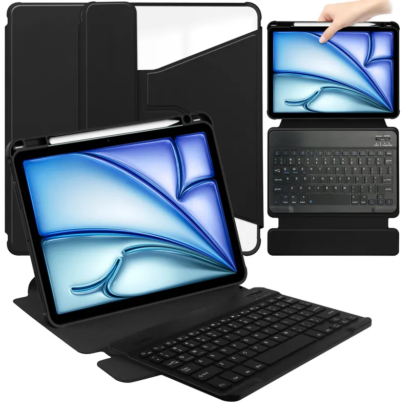Etui Z Klawiaturą 360 IPad Air 13 M4/M3/M2 - Czarne