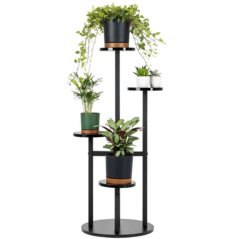Kwietnik Fino Stojak Metalowy 4 Poziomy 100 cm - Czarny