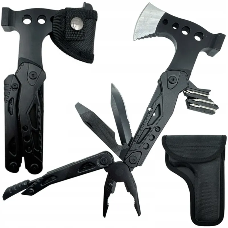 Multitool Siekiera Szczypce Survivalowy MTAX Model 5 - Czarny
