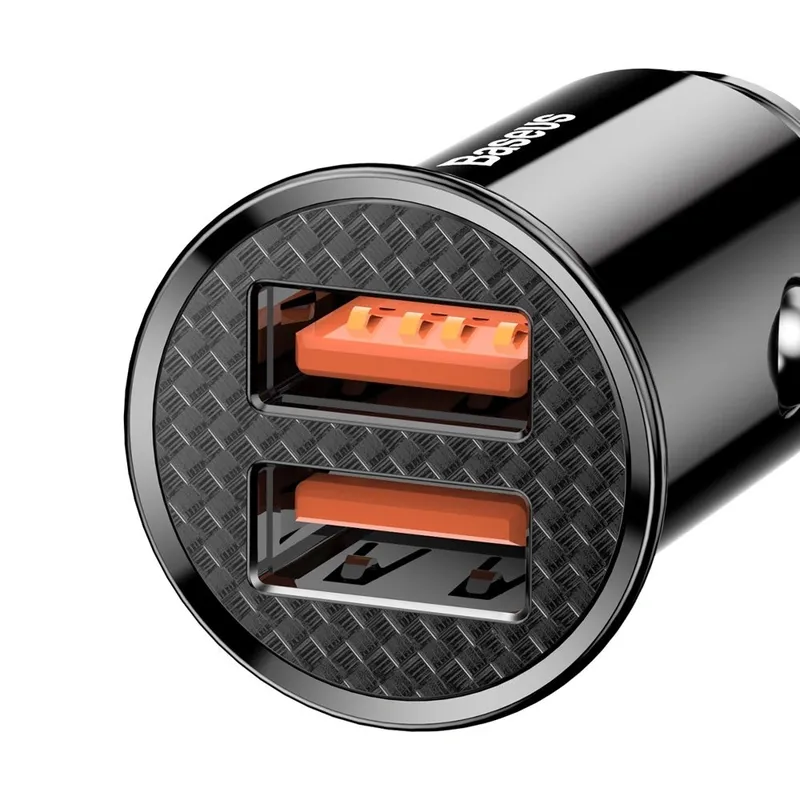 BASEUS Circular Ładowarka Samochodowa 2X USB QC3.0 30W