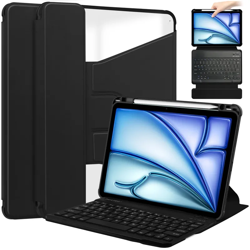 Etui 360 Z Klawiaturą Do IPad Air 11 M4/M3/M2 - Czarne