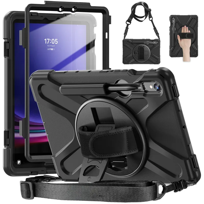 Etui Pancerne Shockproof Do SAMSUNG Galaxy Tab S9/S10 Z Uchwytem - Czarny