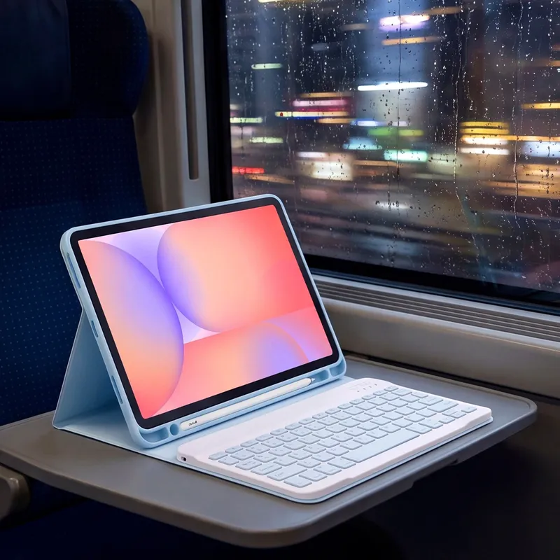 Etui Z Klawiaturą Do Galaxy Tab S10 Lite 10.9 SM-X406 SM-X400 - Niebieski
