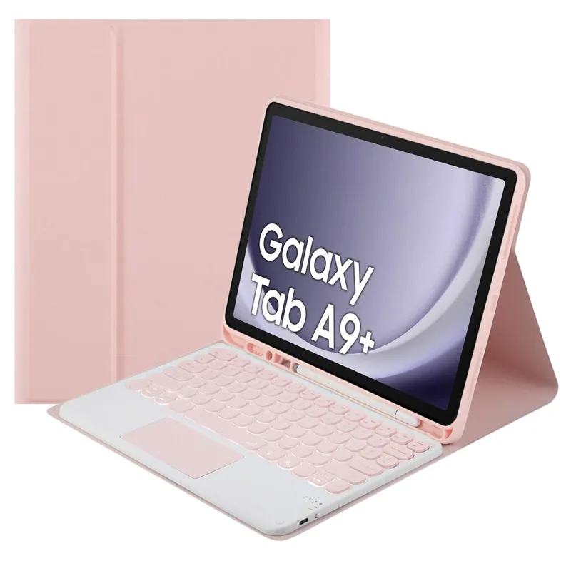Etui Kolorowe Z Klawiaturą Do Galaxy Tab A9 Plus X210/X215/X216 - Różowe