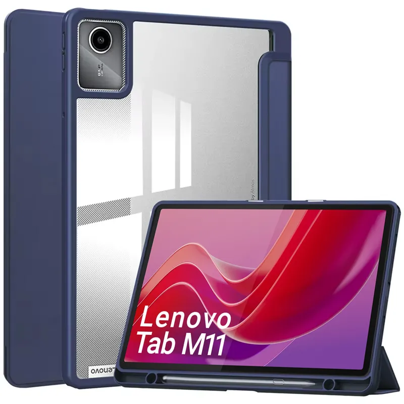 Etui Crystal Case Lenovo Tab M11 10.95 11 TB330 Z Podstawką - Granatowe