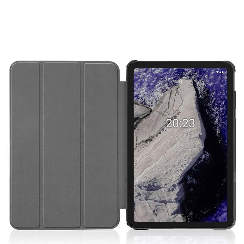 Etui Smart Case Do Nokia T20 Czarne - Ochronne Z Podstawką