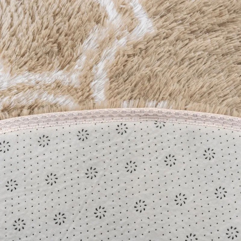 Dywan Okrągły Shaggy Decor 140x140 cm Do Salonu - Khaki