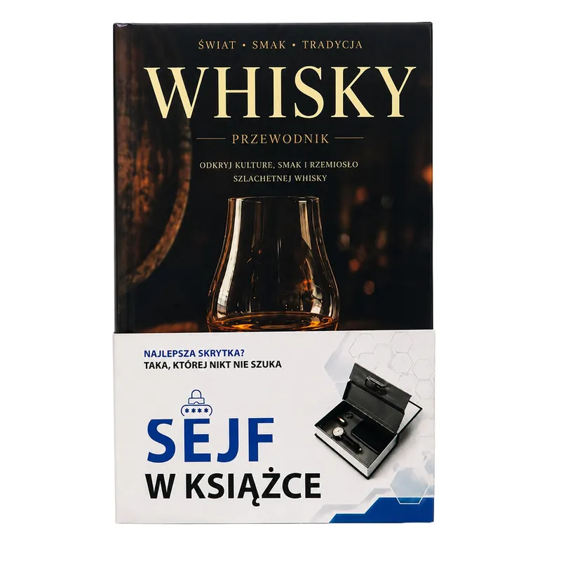 Sejf Książka Metalowa Skrytka Na Pieniądze Klucze Biżuterię - Whisky