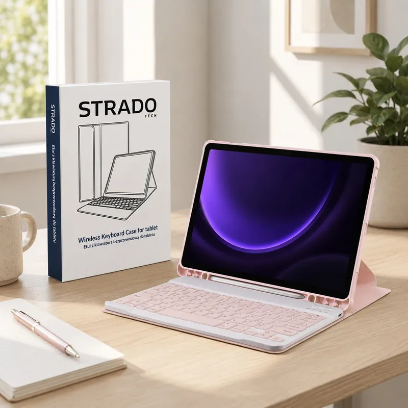 Etui 360 Z Klawiaturą Do SAMSUNG Galaxy Tab S9/S9 FE/S10 FE 10.9 - Różowy