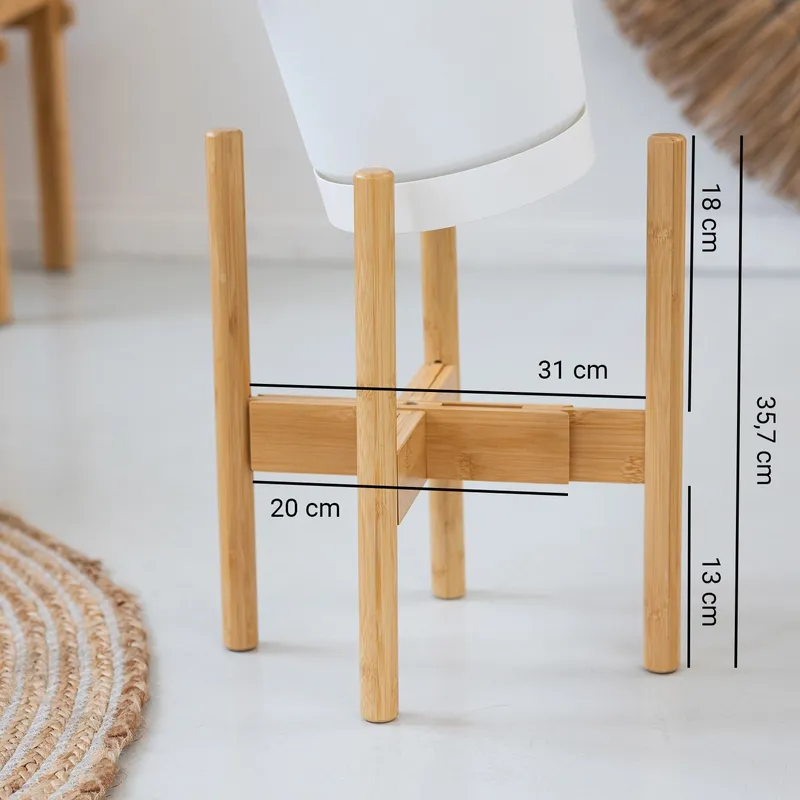 Kwietnik Stojący Nest Regulowany 25-36 cm Bambusowy - Naturalny