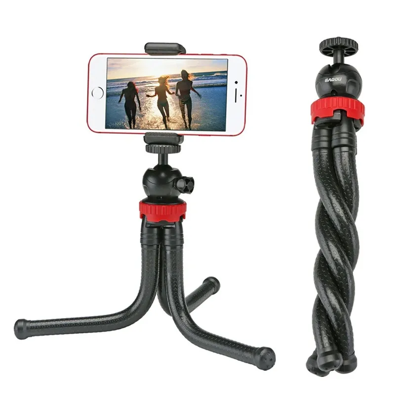 Statyw Tripod Elastyczny Uniwersalny Do Telefonu GoPro Gwint 1/4 - Czarny