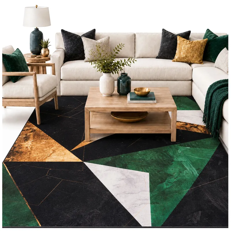 Dywan Novo 150x80 cm Do Salonu I Sypialni - Zielony Marmur