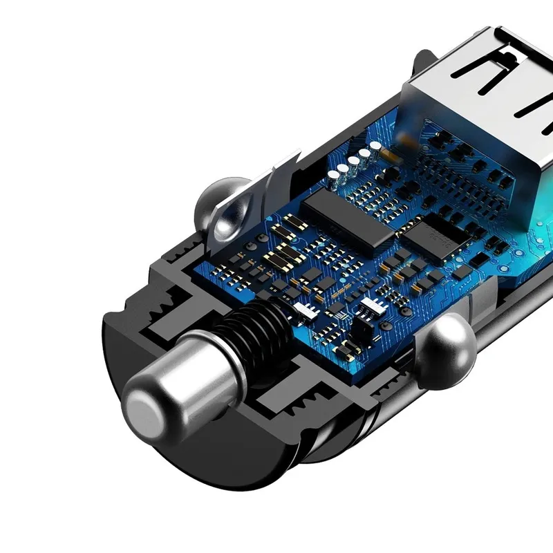 BASEUS Circular Ładowarka Samochodowa 2X USB QC3.0 30W