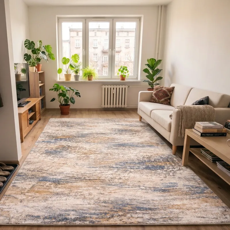 Dywan Nowoczesny Novo 170x120 Do Salonu Marmur - Beżowy