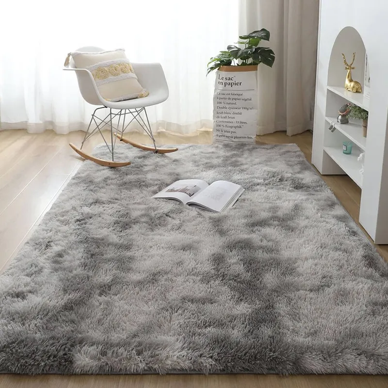 Dywan Shaggy Ombre 200x160 cm Miękki Do Salonu - Silver