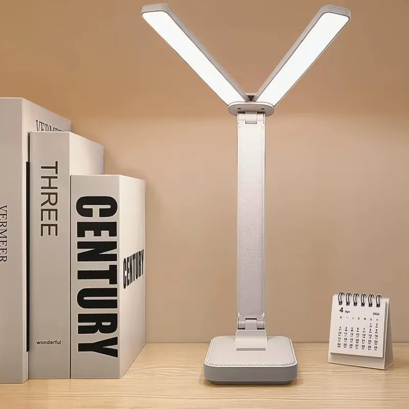 Lampka Biurkowa LED Kreślarska Z Uchwytem Na Telefon - Biała