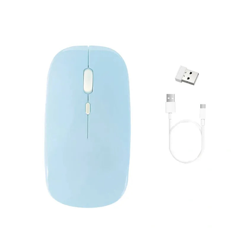 Myszka Bezprzewodowa Bluetooth 2.4G Sensor Optyczny - Niebieska