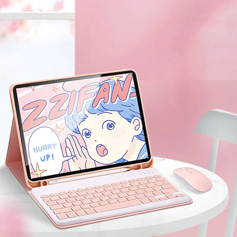 Etui Z Klawiaturą Bluetooth Galaxy Tab S6 Lite 10 - Niebieskie