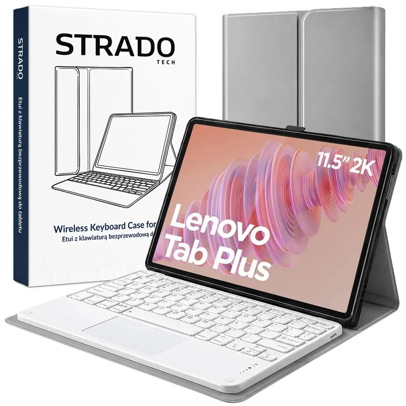 Etui Z Klawiaturą Do Lenovo Tab Plus 11.5 TB351FU - Szare
